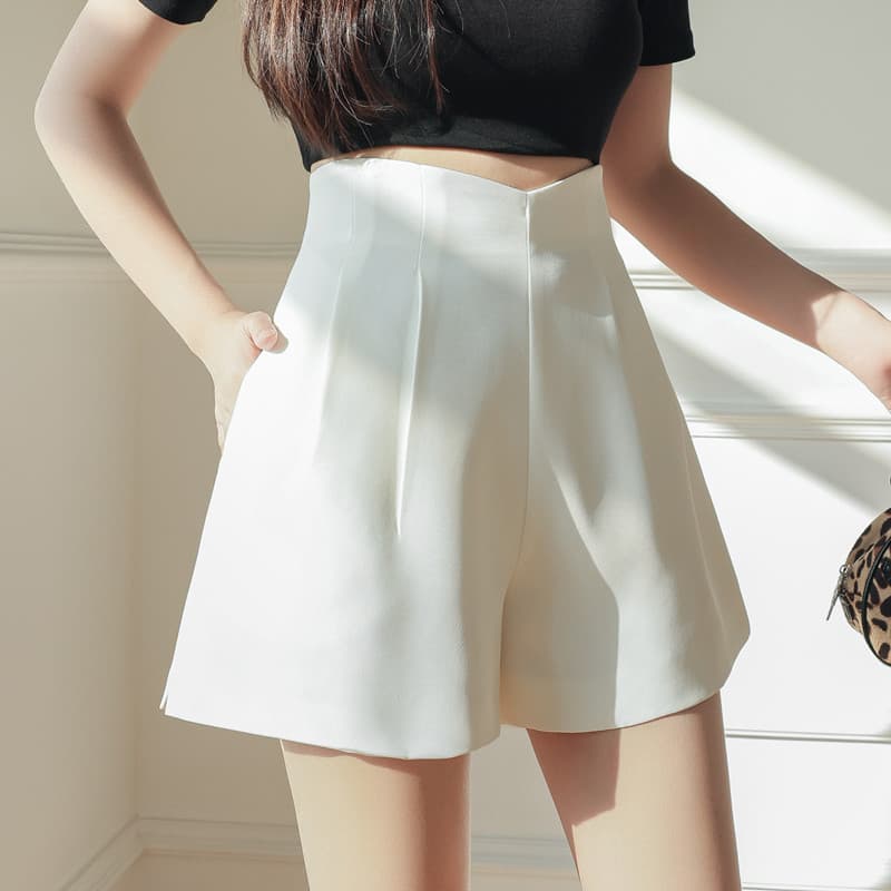 빅 사이즈 정장 반바지 여성 봄 여름 한 마디 지방 mm 하이웨이스트 검정색 와이드 레그 팬츠 슬림해 보이는 표지 배 캐주얼 워크웨어 팬츠 이미지 5