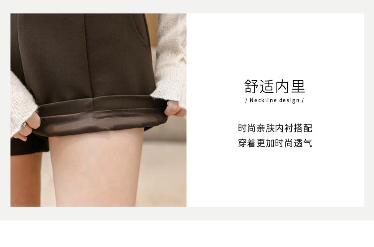 한국 스타일 캐주얼 반바지 2026 가을 한국 스타일 미니멀리즘 다용도 루즈핏 한 마디 바지 슬림해 보이는 와이드 레그 팬츠 상세 이미지 9