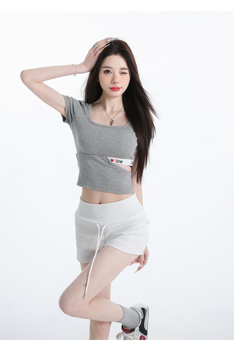 실사 회색 캐주얼 바지 여성 2026 여름 새로운 슬림해 보이는 한 마디 바지 스트레이트 반바지 핫걸 타이트 스커트 핫 바지 여성 상세 이미지 32