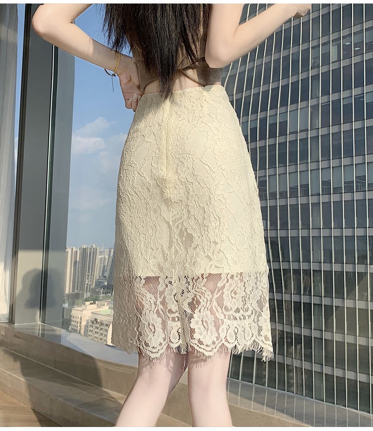 실사 레트로 레이스 바람 무거운 작업 자수 반신 스커트 2026 봄 여름 새로운 하이웨이스트 연령 감소 슬림해 보이는 술 치마 여성 상세 이미지 31