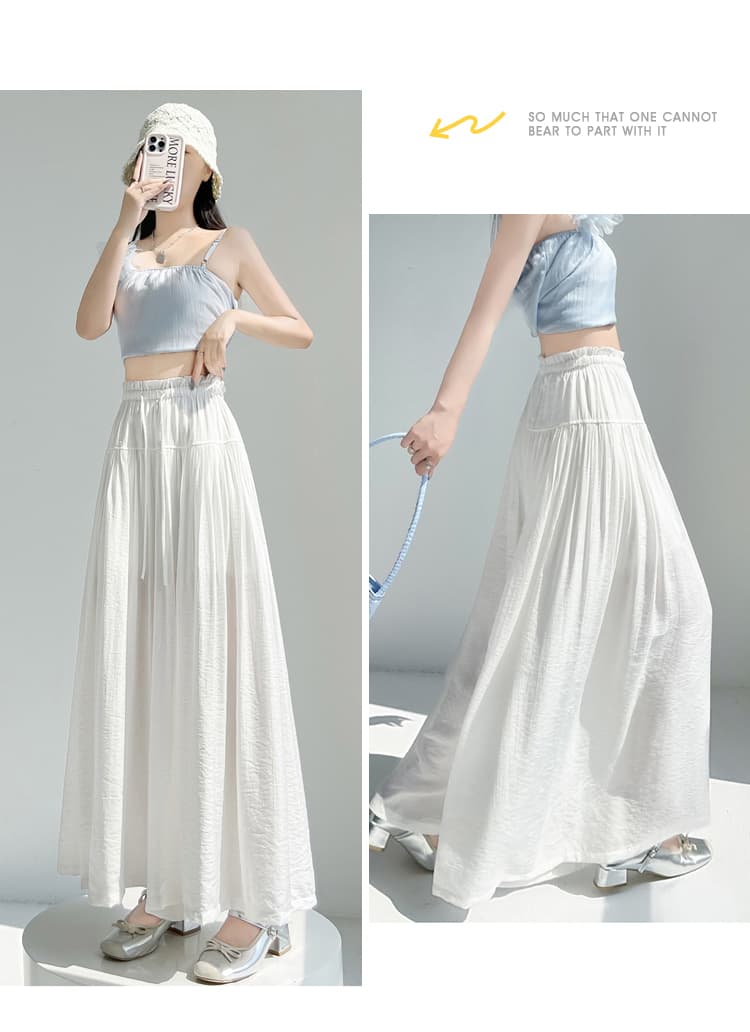 실사 2026 새로운 느긋한 도루 가을 센스 치마바지 여성 Xiamu 귀 핀치 Pleat 캐주얼 바지 루즈핏 슬림해 보이는 와이드 레그 팬츠 상세 이미지 29
