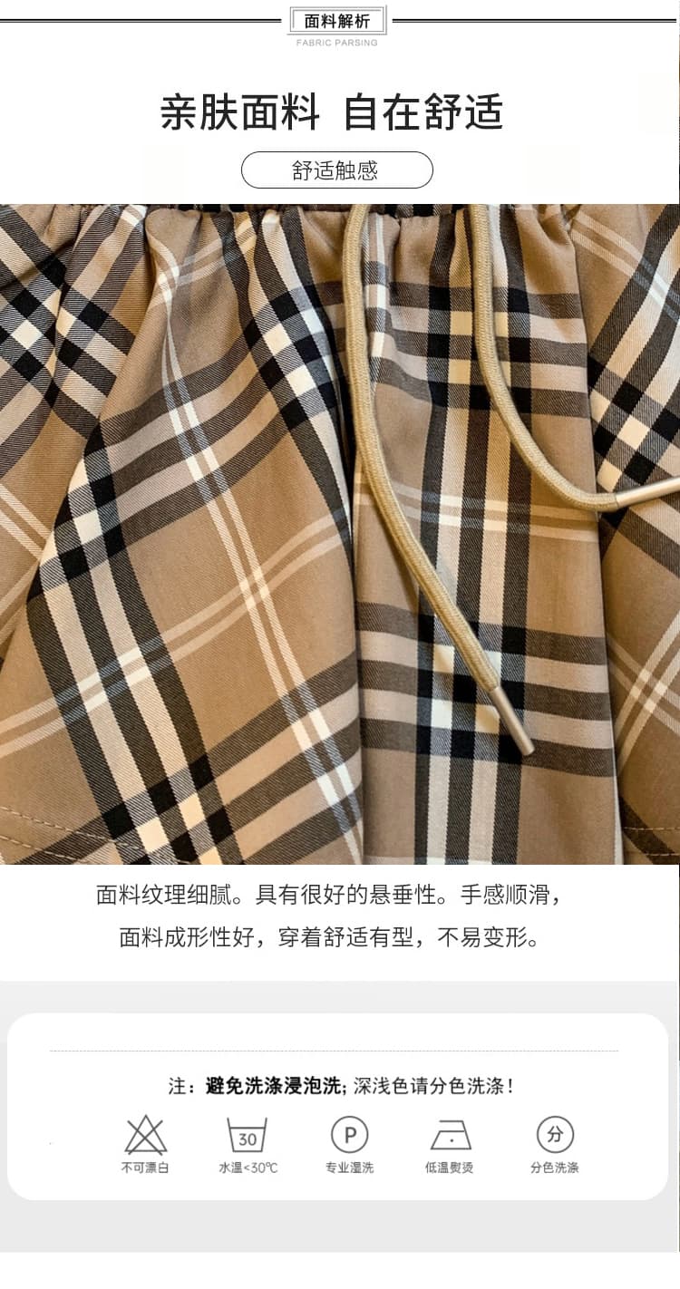 실사 여름 새로운 패치워크 색상 학원 스타일 체크무늬 플리츠 미니 스커트 여성 하이웨이스트 슬림해 보이는 다용도 캐주얼 반신 스커트 여성 상세 이미지 9