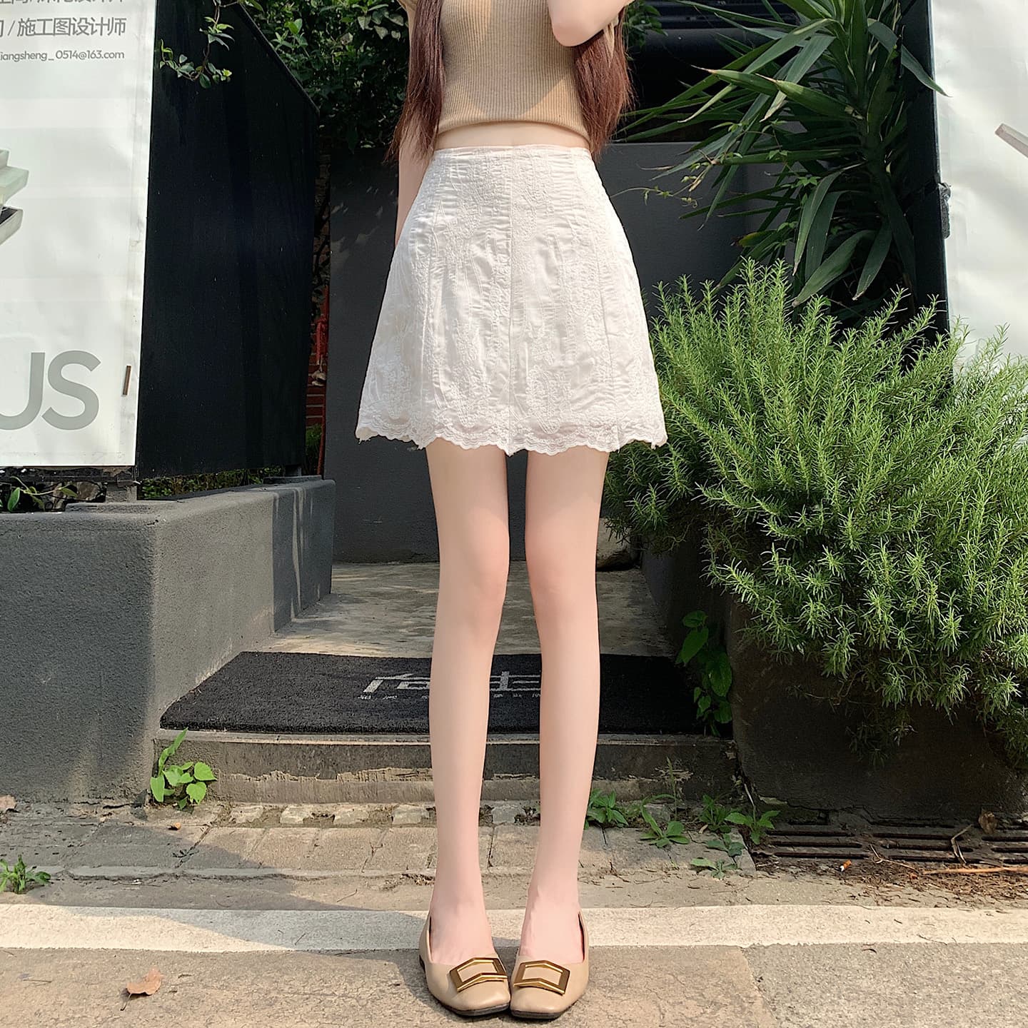 실사 레이스 조각 타이트 스커트 반신 스커트 여성 2026 새로운 캐주얼 다용도 노출 방지 핫걸 한 마디 미니 스커트 이미지 5