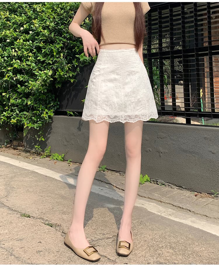 실사 레이스 조각 타이트 스커트 반신 스커트 여성 2026 새로운 캐주얼 다용도 노출 방지 핫걸 한 마디 미니 스커트 상세 이미지 27