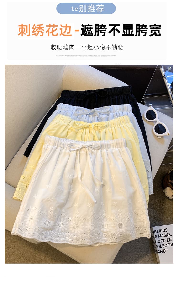 실사 여름 새로운 자수 레이스 치마 달콤함 소녀 바람 반신 미니 스커트 여성 레이스업 캐주얼 다용도 치마 상세 이미지 7