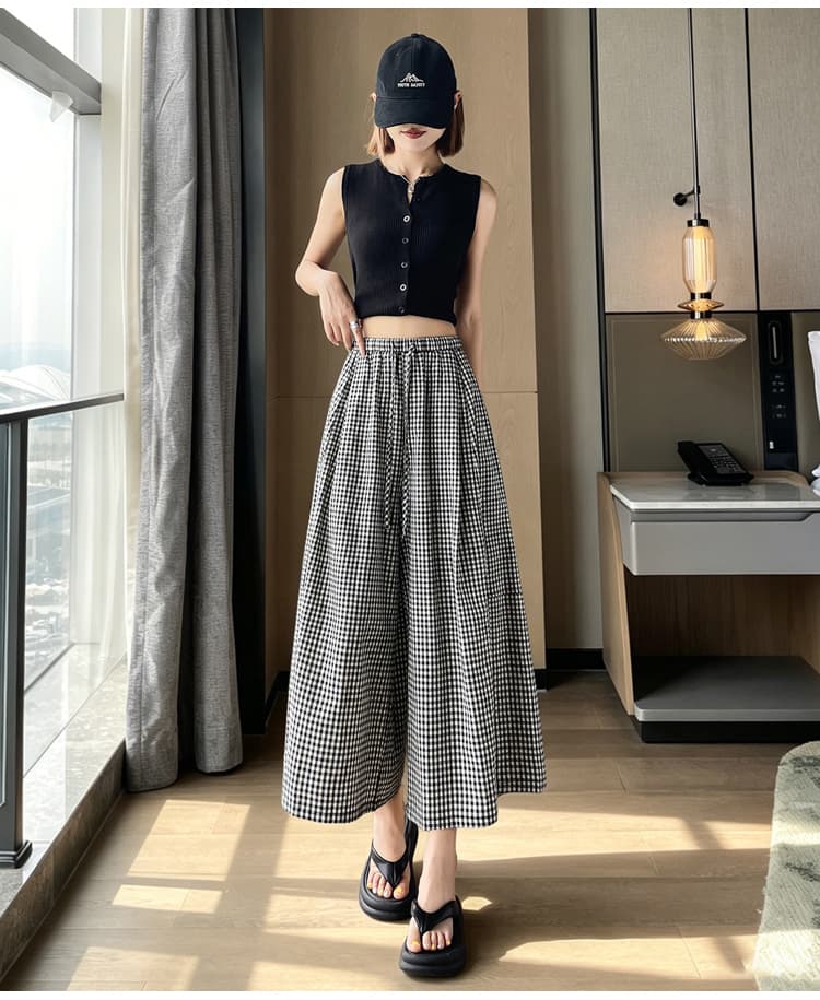 실사 펌프 로프 허리밴드 캐주얼 풍선 바지 여성 2026 여름 새로운 슬림해 보이는 작은 키 스트레이트 여덟 9부 바지 상세 이미지 28