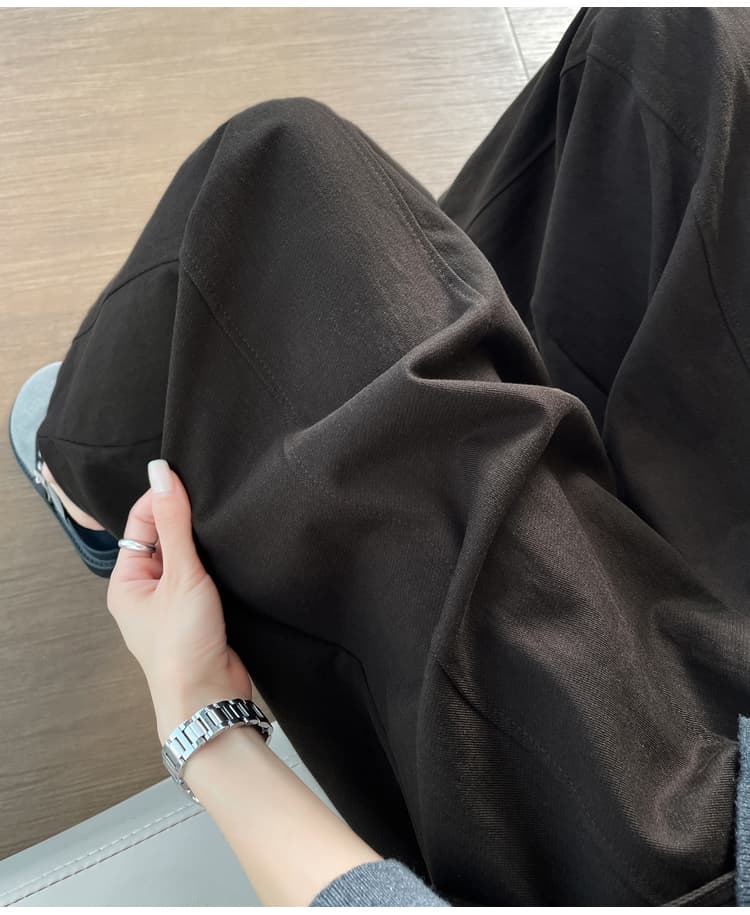 실사 어두운 회색 레트로 모통이 칼 와이드 레깅스 바지 가을 겨울 2026 새로운 루즈핏 표지 넓적 다리 슬림해 보이는 9 포인트 캐주얼 바지 상세 이미지 30