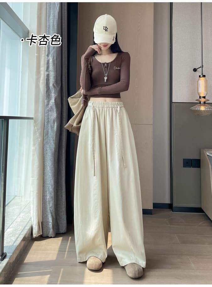실사 한 부서 운동 바람 모통이 칼 바지 여성 가을 새로운 느긋한 바람 도루 센스 다용도 캐주얼 도루 센스 와이드 레깅스 바지 상세 이미지 39