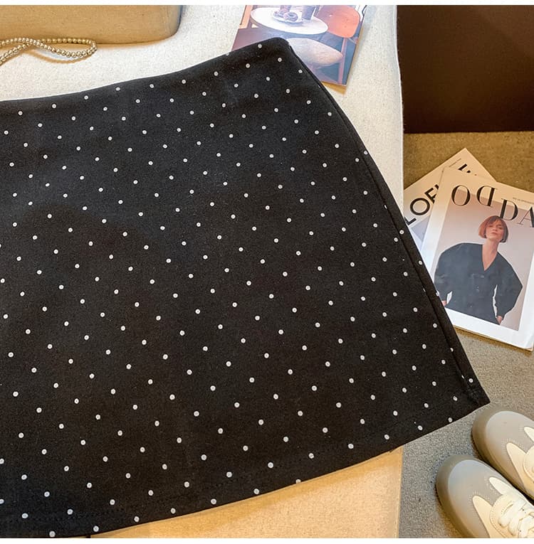 실사 miu 부서 커피 색상 작은 도트 무늬 털 모직 미니 스커트 여성 가을 외국 가스 타이트 스커트 한 마디 다용도 슬림해 보이는 반신 치마 상세 이미지 38