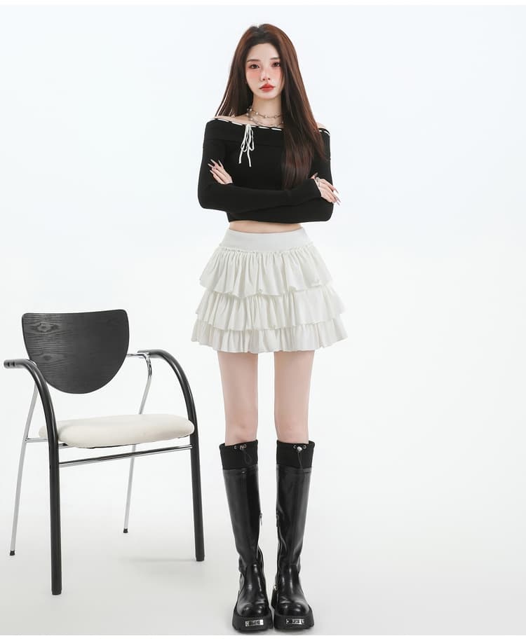 실사 발레 바람 벨벳 한 마디 반신 스커트 여성 2026 가을 겨울 새로운 하이웨이스트 층 케이크 드레스 퍼프 스커트 아이들 상세 이미지 32