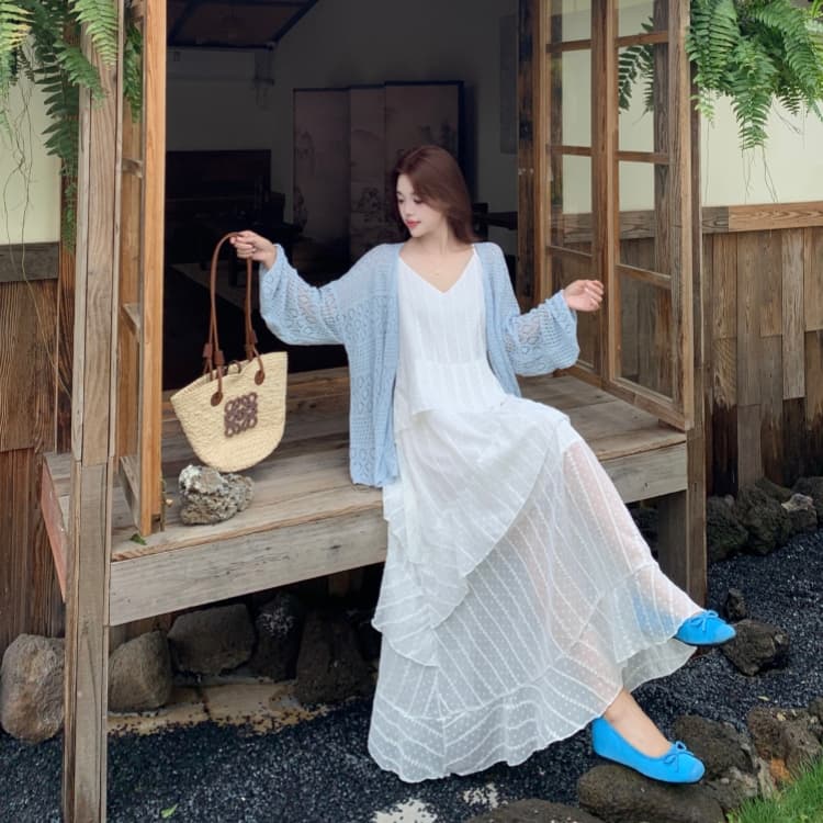 빅 사이즈 여성 의류 프릴 만나는 슬립 드레스 봄 지방 mm 중간 길이 슬림해 보이는 다용도 치마 상세 이미지 6