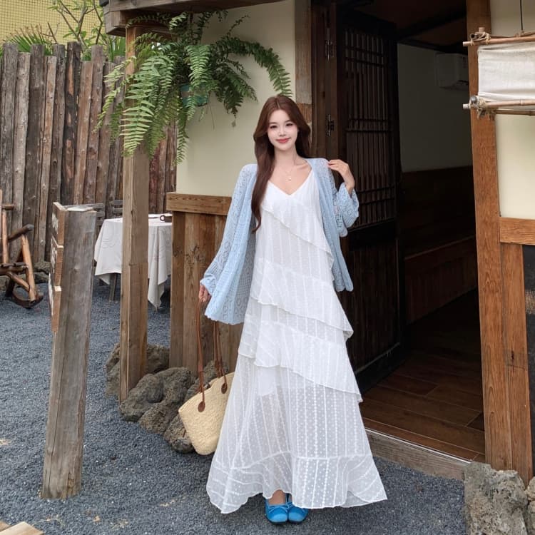 빅 사이즈 여성 의류 프릴 만나는 슬립 드레스 봄 지방 mm 중간 길이 슬림해 보이는 다용도 치마 상세 이미지 8