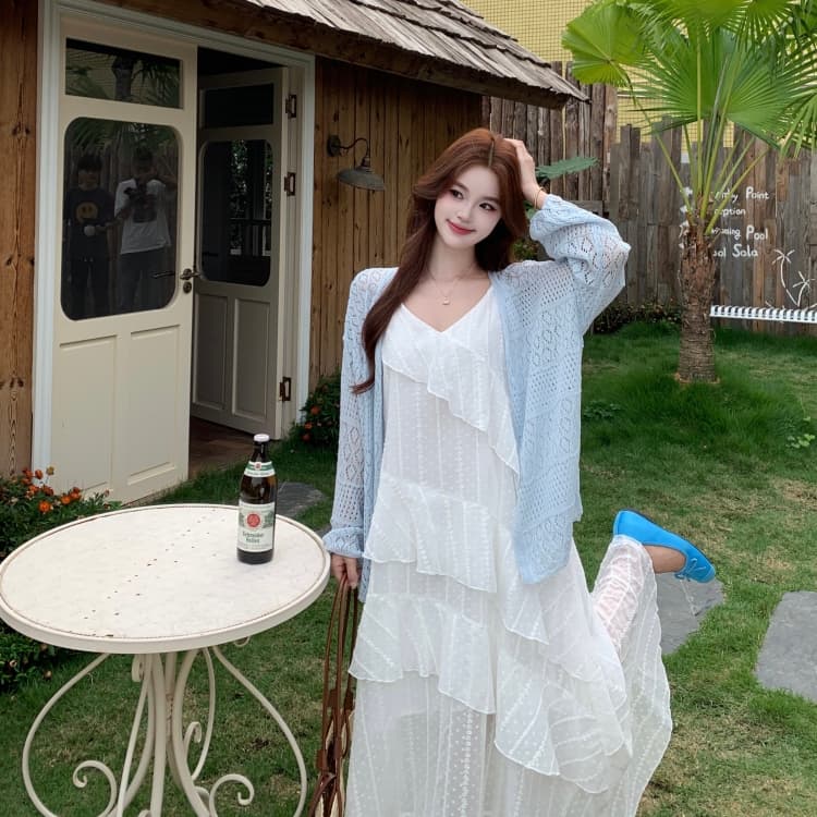 빅 사이즈 여성 의류 프릴 만나는 슬립 드레스 봄 지방 mm 중간 길이 슬림해 보이는 다용도 치마 상세 이미지 14