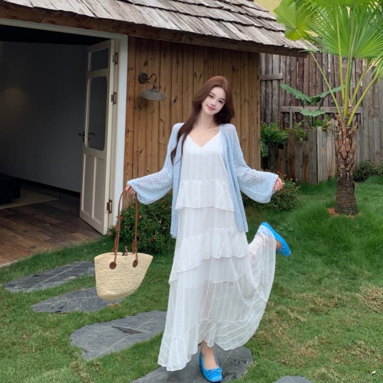 빅 사이즈 여성 의류 프릴 만나는 슬립 드레스 봄 지방 mm 중간 길이 슬림해 보이는 다용도 치마 상세 이미지 18