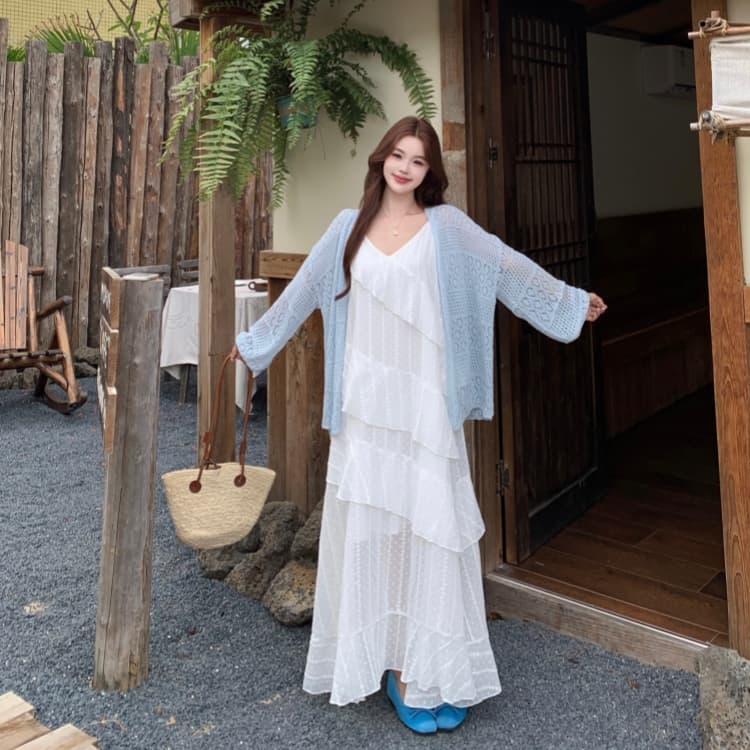 빅 사이즈 여성 의류 프릴 만나는 슬립 드레스 봄 지방 mm 중간 길이 슬림해 보이는 다용도 치마 상세 이미지 19