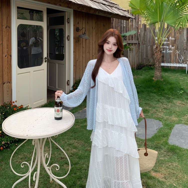 빅 사이즈 여성 의류 프릴 만나는 슬립 드레스 봄 지방 mm 중간 길이 슬림해 보이는 다용도 치마 상세 이미지 20