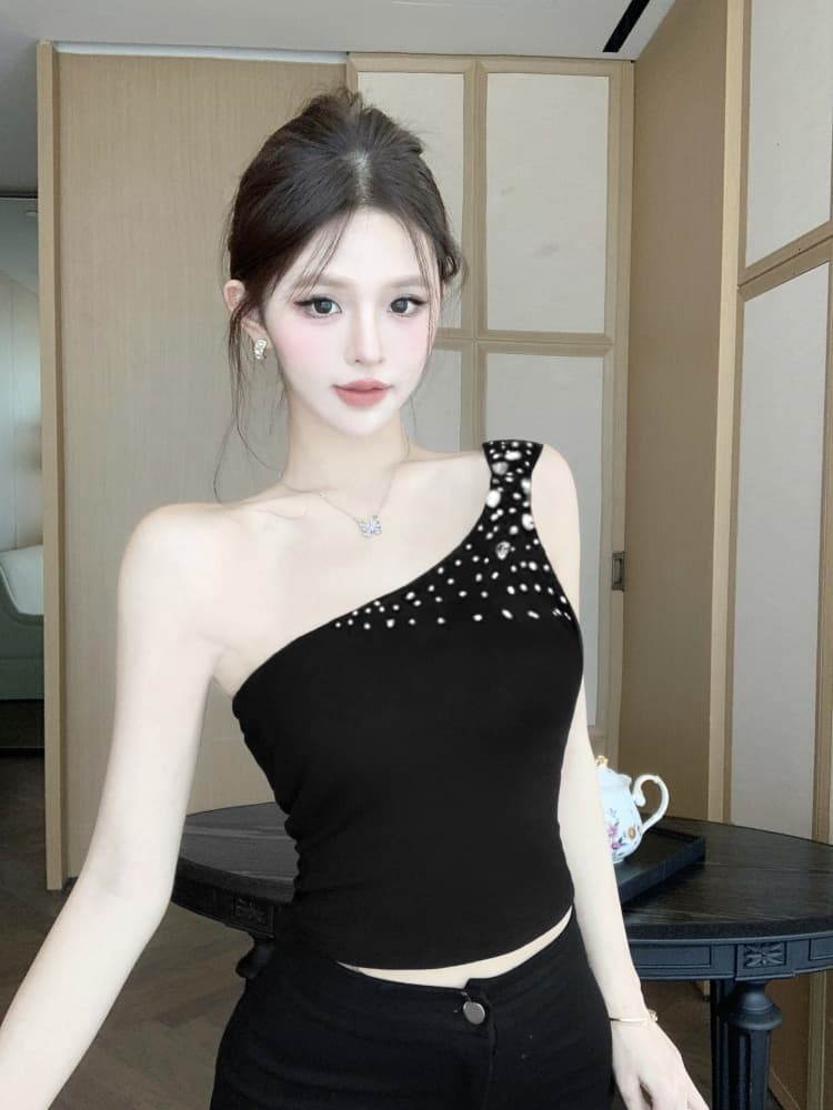패션 숄더백 다이아몬드 세팅 맨위 단색 개성 여름 착용 가져 가라. 눈길을 끄는 핫걸 여성 의류 새로운 이미지 3