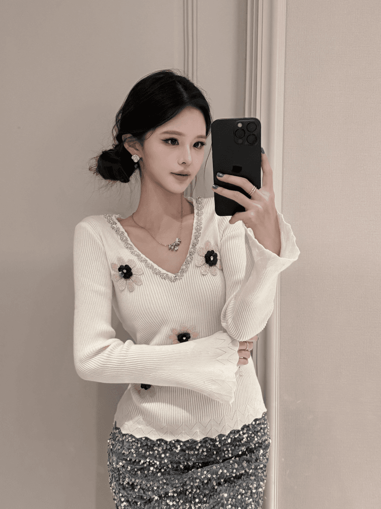 봄 가을 몸매 가꾸기 슬림해 보이는 만나는 니트 스웨터 일반 섹션 다용도 분위기 센스 부드러운 순수한 욕망 바람 새로운 상세 이미지 19