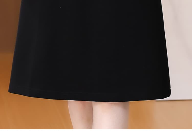 중간 길이 여성 드레스 허리 수축 슬림해 보이는 어머니 드레스 치마 가을 겨울 폭발 품격 레이스 조각 페이크 레이어드 상세 이미지 20