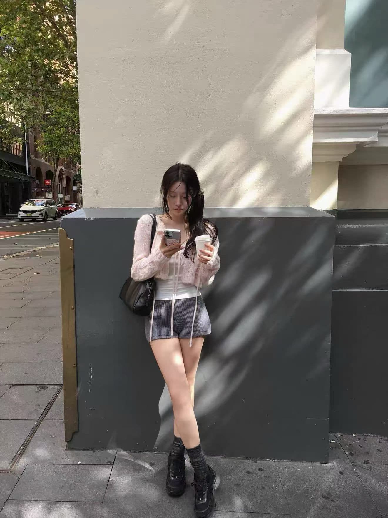 재고 있음 프랑스식 레이스업 니트 오픈 가디건 작은 외투 순수한 욕망 바람 한 부서 부드러운 찹쌀 꽈배기 질감 질감 스웨터 여자 상세 이미지 3