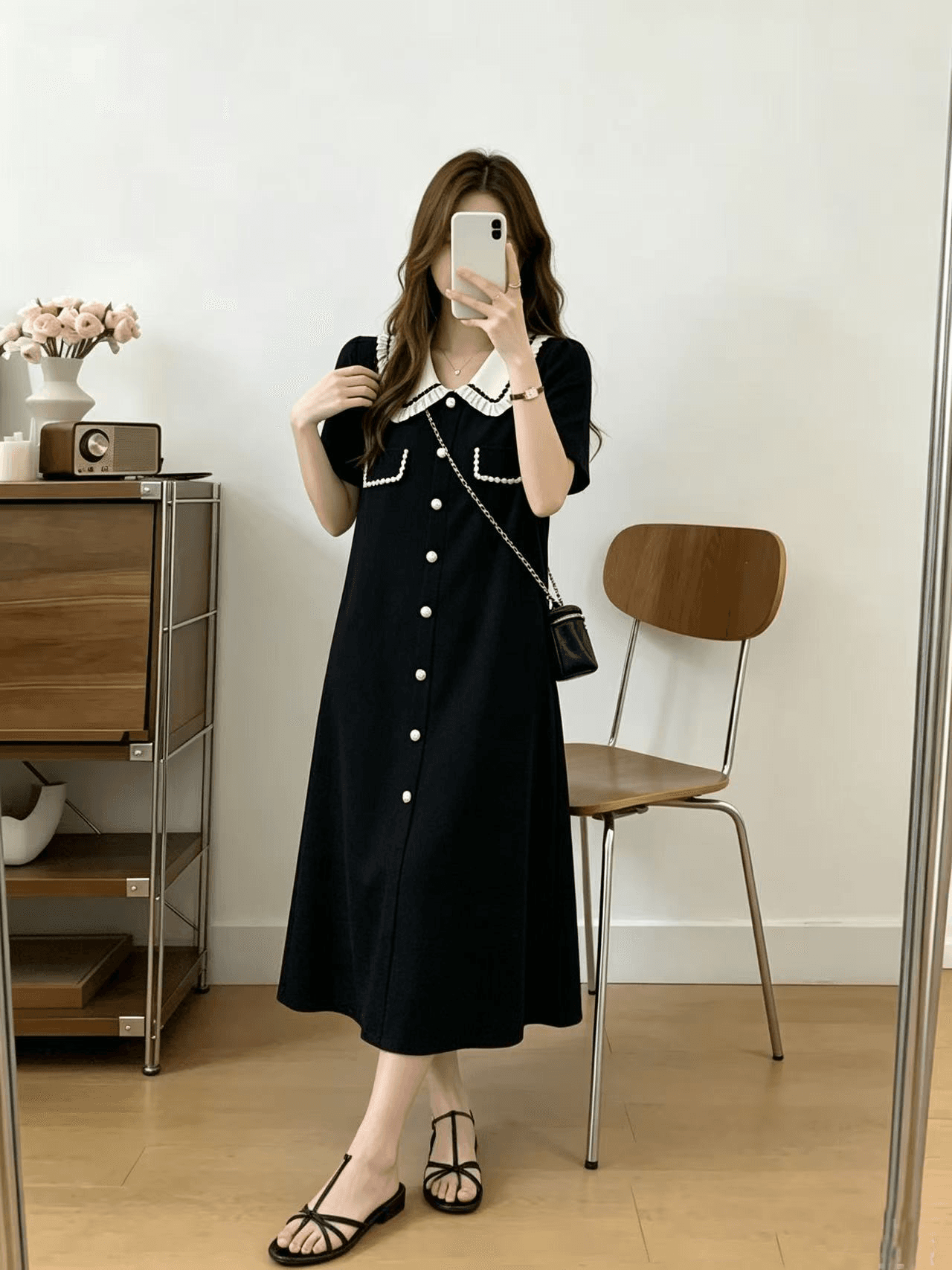 빅 사이즈 여성 의류 여름 새로운 지방 mm 패션 연령 감소 숨기기 고기 작은 샤넬 스타일 품격 다용도 니트 드레스 상세 이미지 7