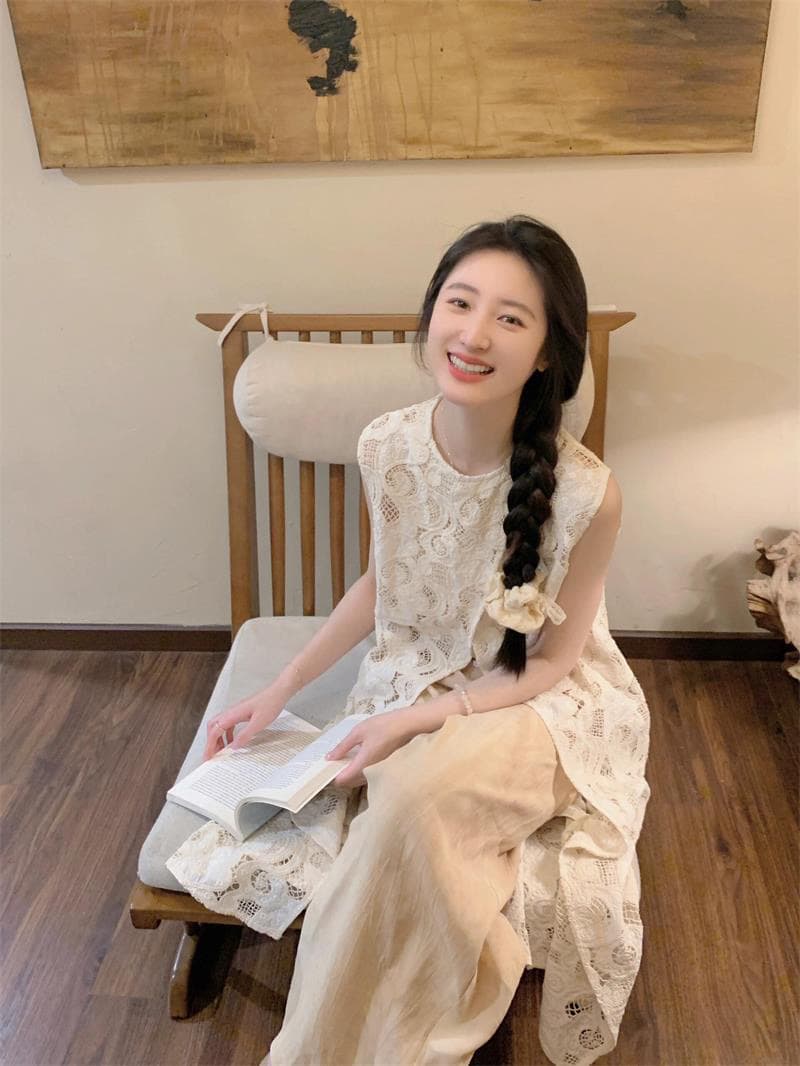 홀로우 아웃 자랑 침묵 국풍 새로운 중식 베스트 여자 2026 새로운 얇은 스타일 여름 레이스 오픈 가디건 중간 길이 트렌디 상세 이미지 1
