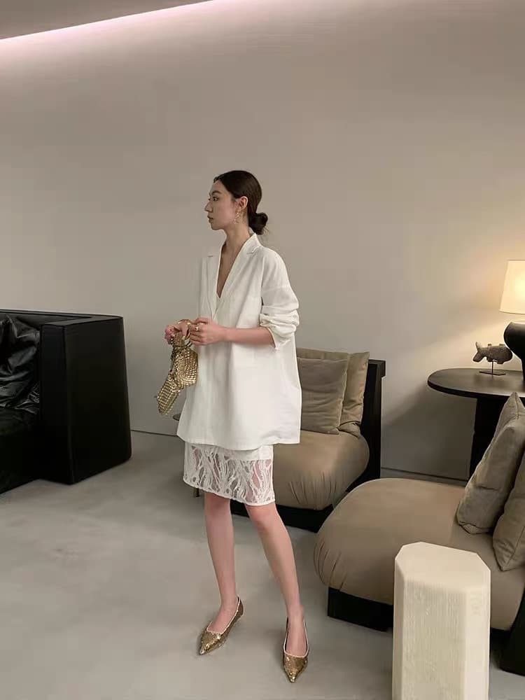 여름 드레스 새로운 빅 사이즈 워시 물 아마 루즈핏 셔츠 드레스 세련된 작은 대중 디자인 스타일 태양 보호 셔츠 상세 이미지 7