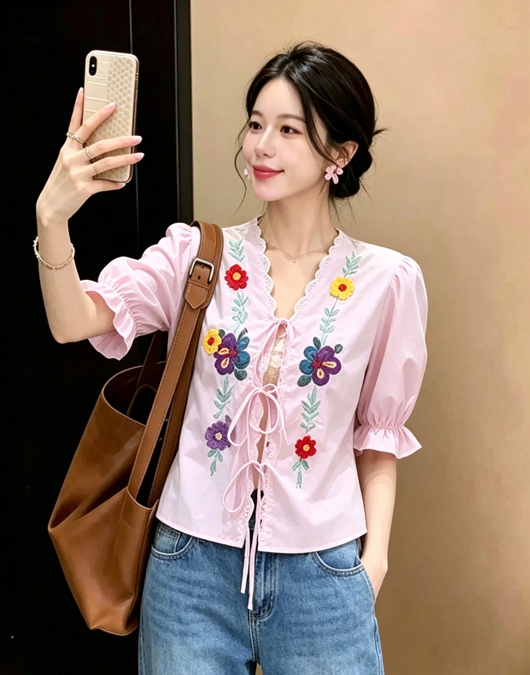 없음 연 하나 와우 플러그 Na 꽃 집 프랑스식 조용한 럭셔리 고급 빗질된 면 자수 맨위