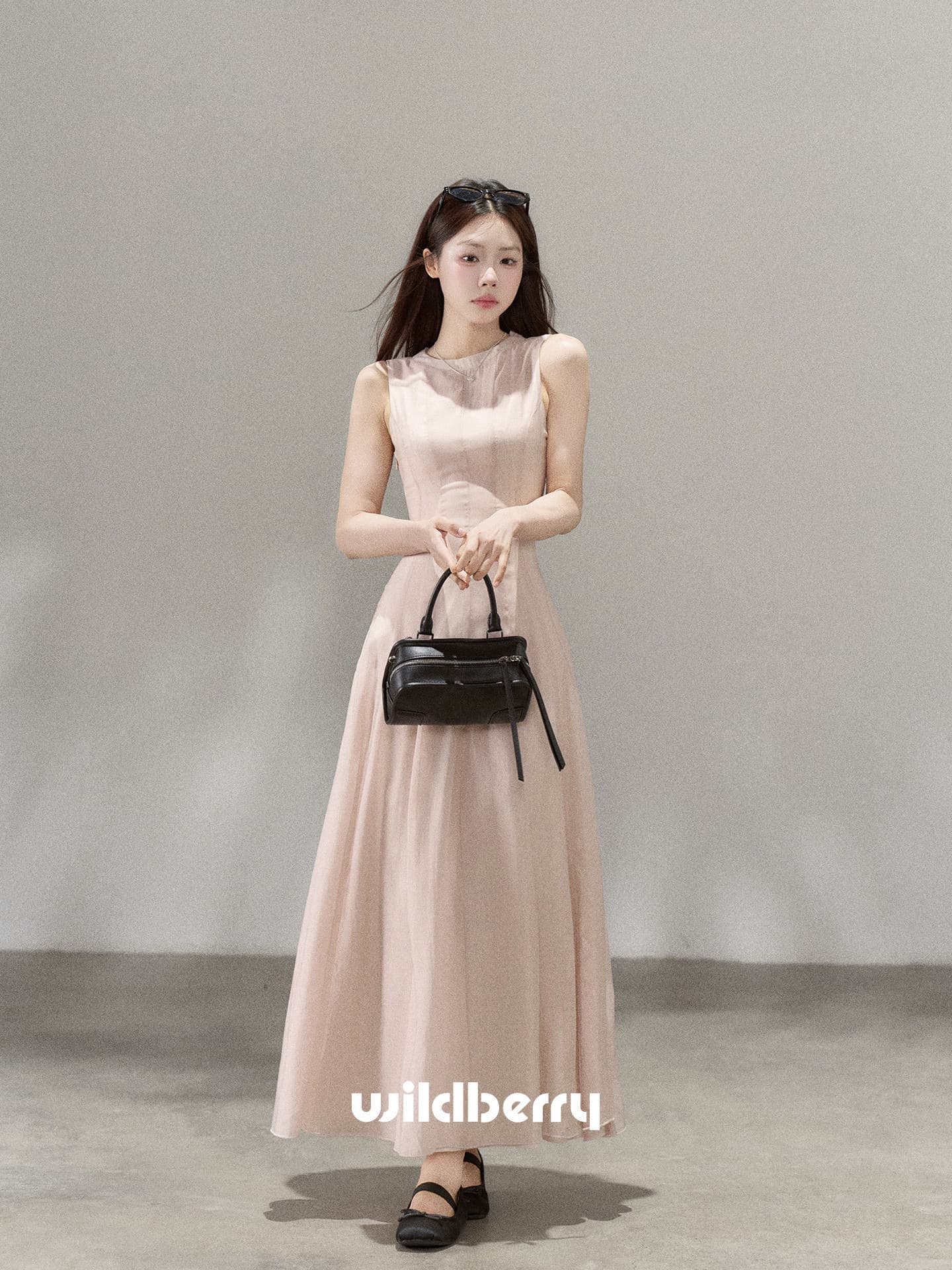 하나 오노 라스베리 조끼 여성 드레스 2026 년 여름 새로운 한 부서 부드러운 빛 요리 한 바람 허리 수축 길다 치마 이미지 4