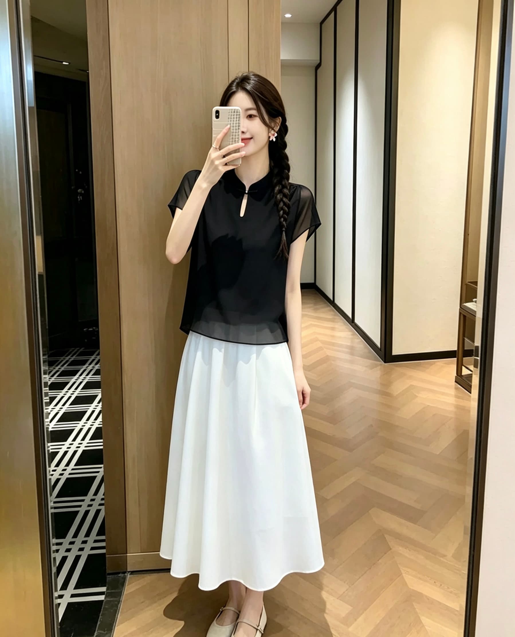 소금 부서 빛 요리 한 아름다운 세트 여성 여름 드레스 2026 슈퍼 화재 연령 감소 고유 한 그레이트 봐. 의류 반신 스커트 전체 집합 상세 이미지 4