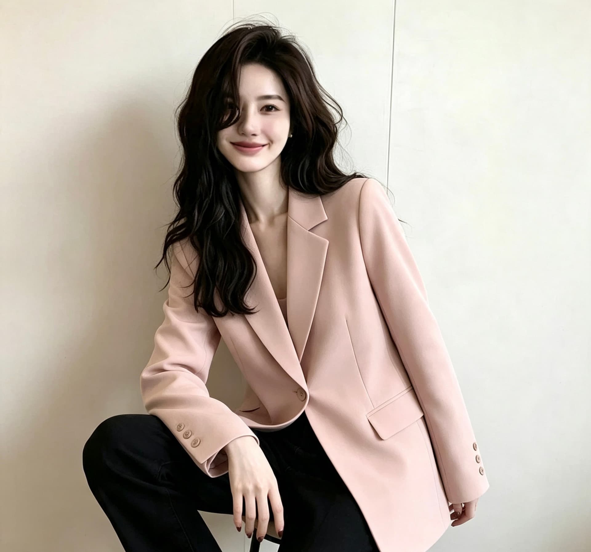 베이지 색 도루 센스 블레이저 슬림해 보이는 출퇴근 바람 새로운 캐주얼 작은 키 루즈핏 맨위 봄 가을 품격 정장 이미지 4