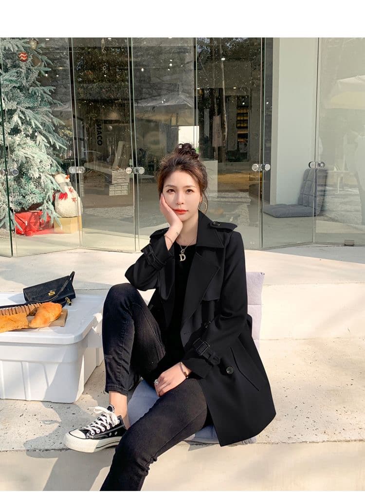작은 키 가을 의상 재킷 캐주얼 2026 새로운 레이스업 디자인 센스 카키 색 허리 수축 슬림해 보이는 쇼트 스타일 바람막이 여성 상세 이미지 8