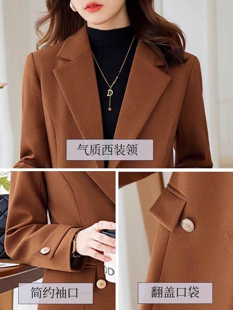 2026 여성 새로운 바람막이 중간 길이 작은 키 정장 재킷 봄과 가을 출퇴근 미니멀리즘 몸매 가꾸기 슬림해 보이는 상세 이미지 4