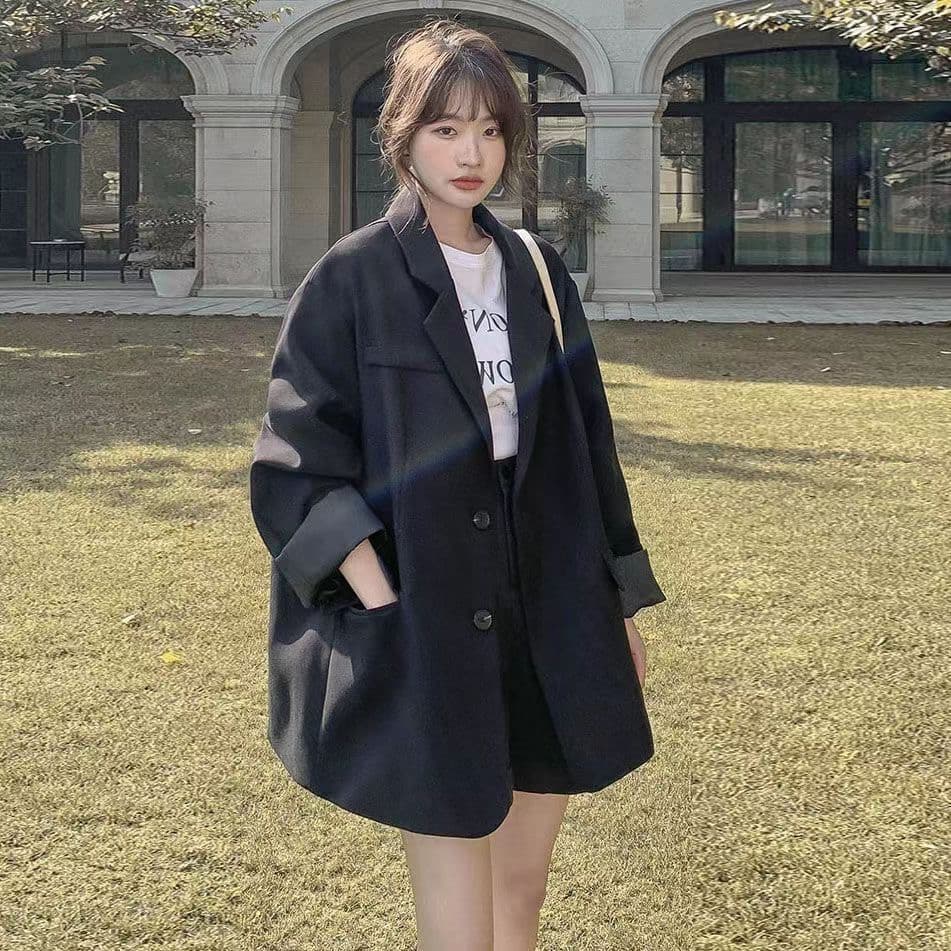 새로운 인터넷 유명인 캐주얼 루즈핏 정장 재킷 패션 품격 한국 스타일 중간 길이 다용도 정장 맨위 이미지 2