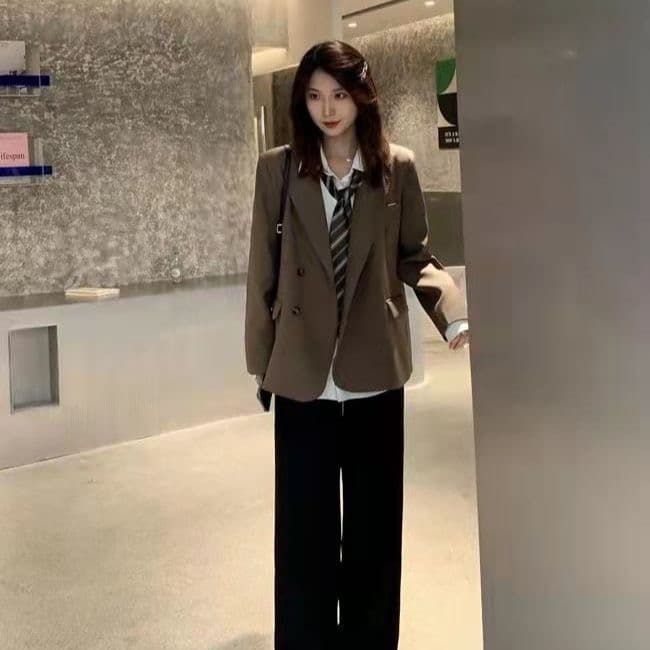 2026 고급 센스 봄 가을 정장 여성 코트 디자인 센스 작은 대중 한국 스타일 캐주얼 학생 작은 키 정장 맨위 상세 이미지 2