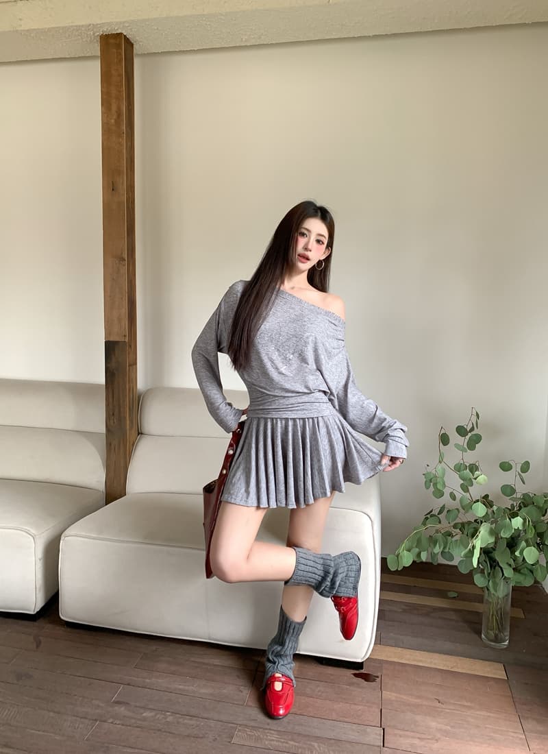 실사 정가 여름 순수한 욕망 비스듬한 어깨 핫픽스 루즈핏 긴팔 얇은 스타일 티셔츠 맨위 우산 치마 반신 스커트 투피스 세트 상세 이미지 26