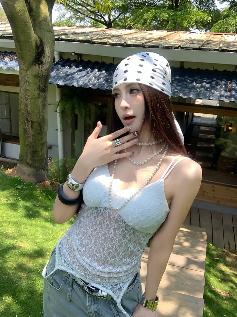 실사 정가 아니요 바겐 세일 섹시함 레이스 나만의 것을 가져와 라. 가슴 패드 캐미솔 홀로우 아웃 몸매 가꾸기 슬림해 보이는 민소매 맨위 상세 이미지 1