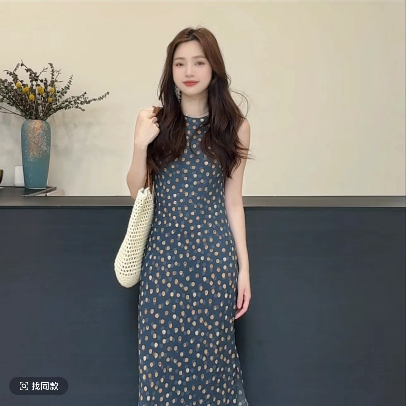 자정 스타 여름 프랑스식 휴가 바람 레트로 자정 스타 허리 수축 드레스 상세 이미지 4