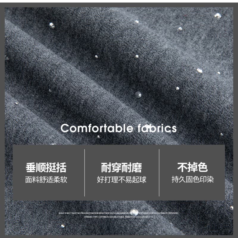 회색 핫픽스 와이드 레깅스 바지 봄 가을 2026 새로운 하이웨이스트 도루 센스 느긋한 센스 캐주얼 빛나는 스트레이트 바지 이미지 5