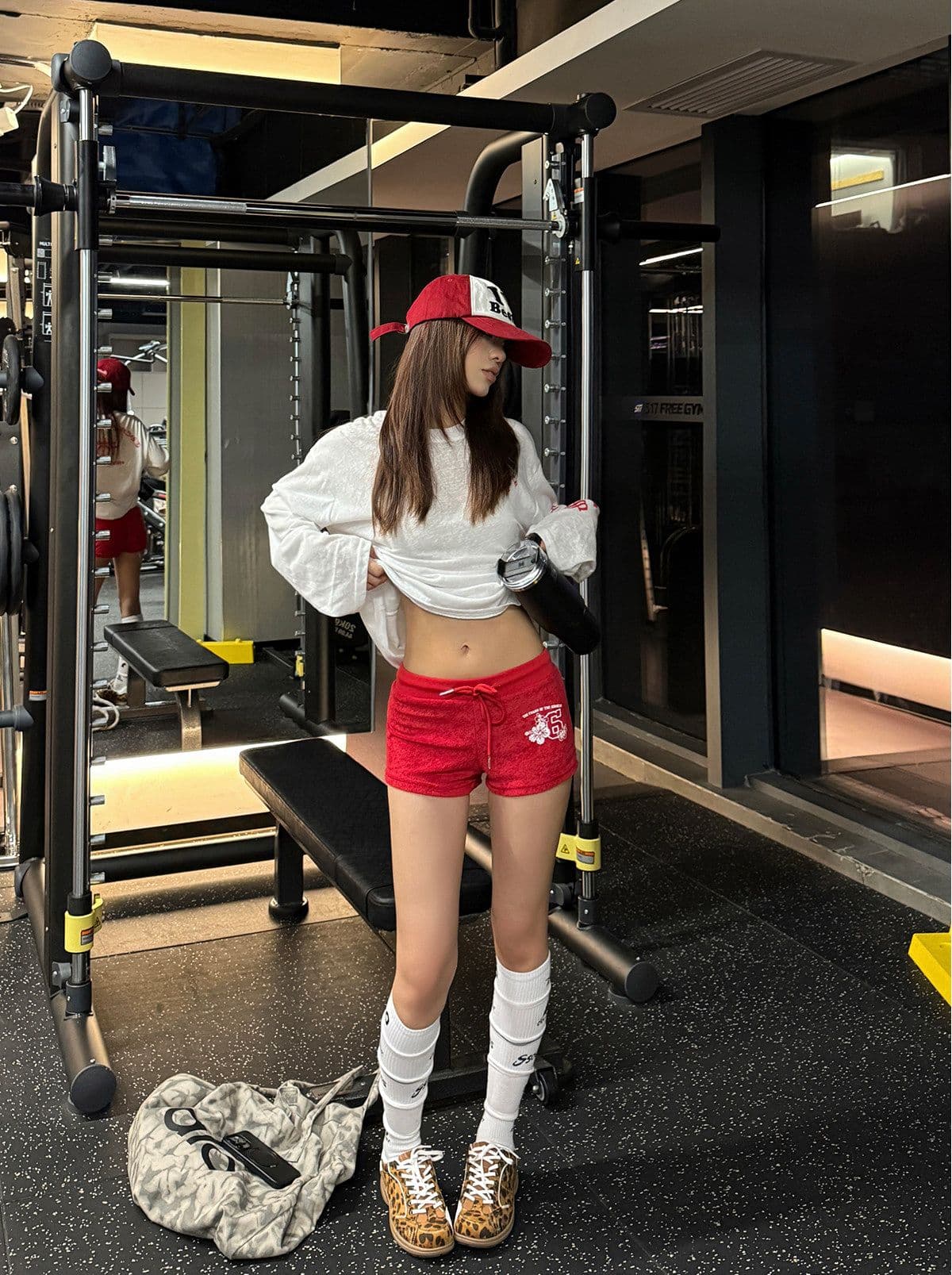 캐주얼 다용도 펌프 로프 밴딩 하이웨이스트 도트 무늬 반바지 여성 여름 2026 운동 바람 몸매 가꾸기 슬림해 보이는 와이드 레그 팬츠 상세 이미지 39