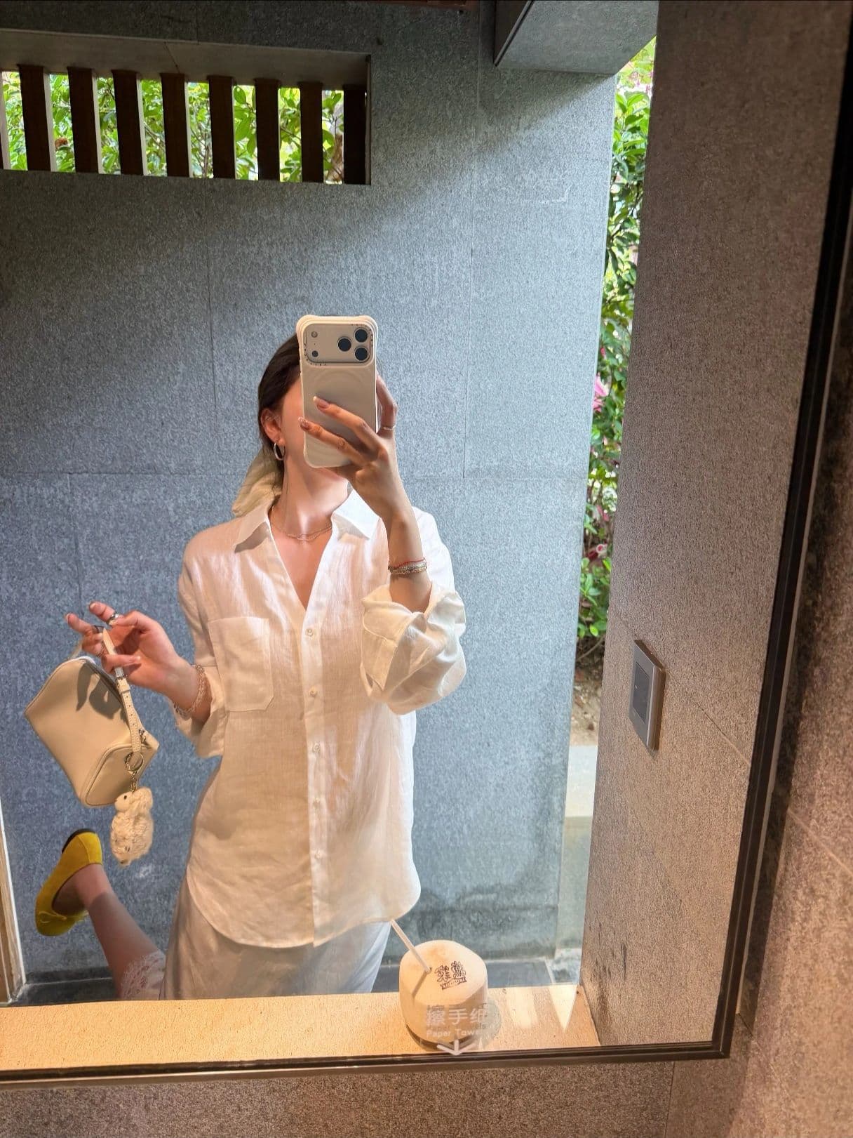 60 대나무 섬유 40 나일론 프랑스식 박하 녹색 셔츠 여성 긴 소매 여름 얇은 스타일 출퇴근 V넥 맨위 상세 이미지 6