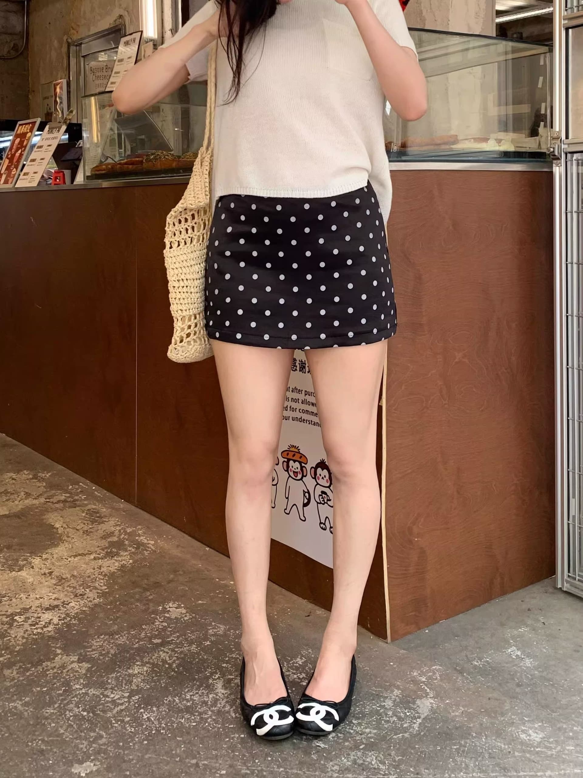 도트 무늬 휴일 레트로 도트 무늬 타이트 스커트 미니 스커트 여성 여름 하이웨이스트 한 마디 품격 출퇴근 반신 스커트 상세 이미지 11
