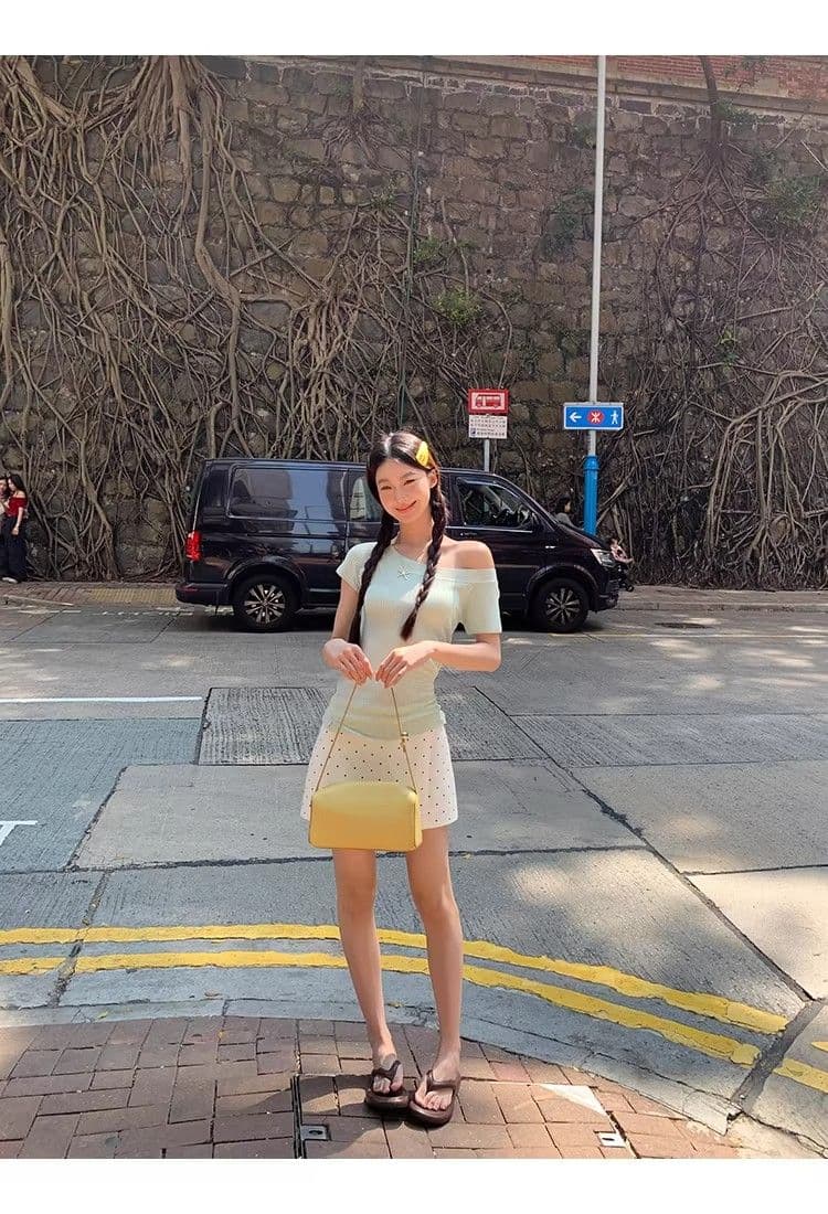 도트 무늬 휴일 레트로 도트 무늬 타이트 스커트 미니 스커트 여성 여름 하이웨이스트 한 마디 품격 출퇴근 반신 스커트 상세 이미지 15