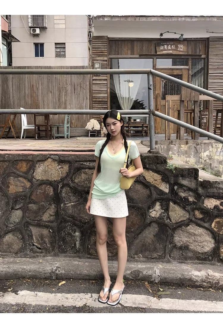 도트 무늬 휴일 레트로 도트 무늬 타이트 스커트 미니 스커트 여성 여름 하이웨이스트 한 마디 품격 출퇴근 반신 스커트 상세 이미지 30