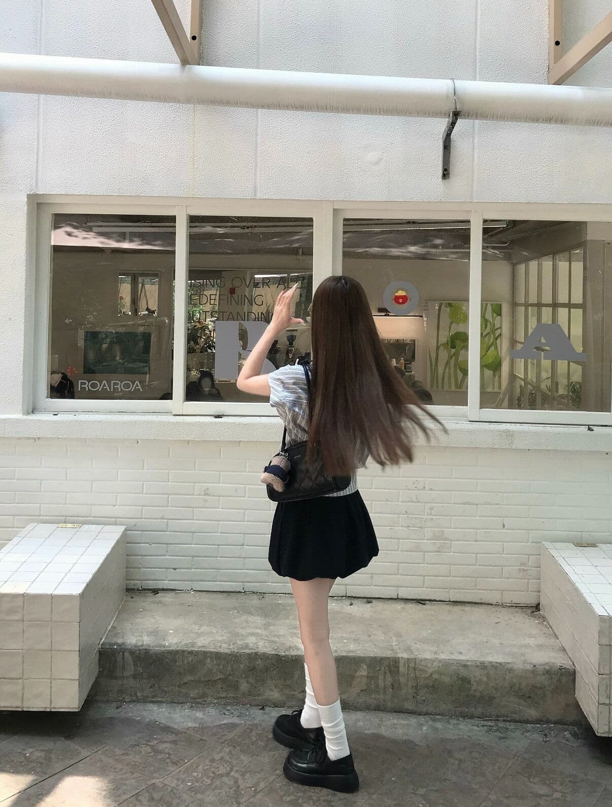 원본 레이스 자카드 원단 한 부서 학원 스타일 비스듬한 칼라 리본 반팔 셔츠 불규칙 허리 수축 슬림해 보이는 상세 이미지 8