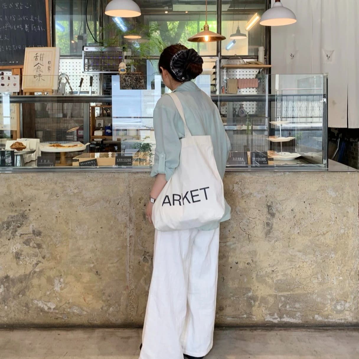 프랑스식 박하 녹색 셔츠 여성 긴 소매 여름 얇은 스타일 출퇴근 캐주얼 디자인 센스 작은 대중 Chic V넥 맨위 이미지 6