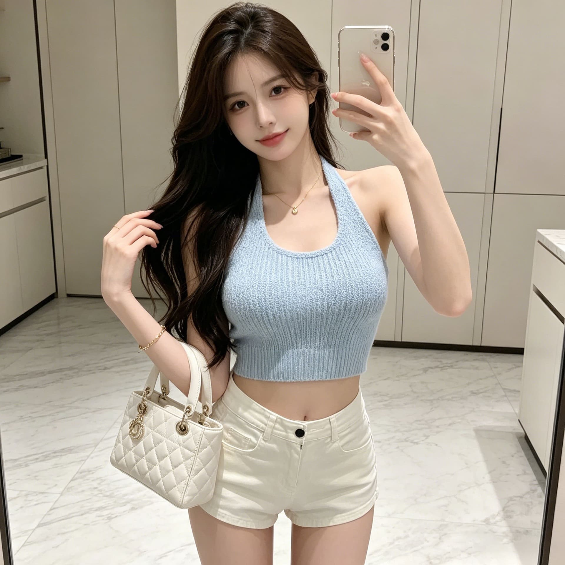 레트로 핫걸 데님 반바지 여성 다용도 작은 키 슬림해 보이는 스트레이트 넓은 다리 뜨거운 바지 상세 이미지 9