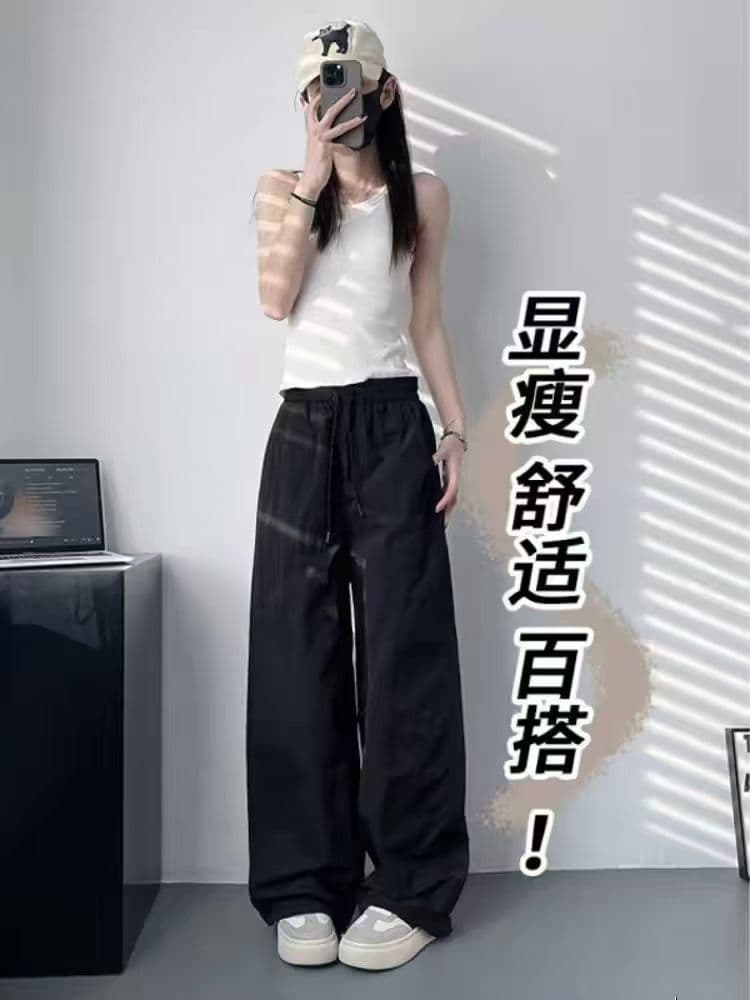 3 차원 허리 머리 화이트 불 투수 속도 건조한 바지 여성 여름 얇은 스타일 루즈핏 bf 느긋한 바람 자외선 차단 속도 건조한 운동 바지 상세 이미지 5