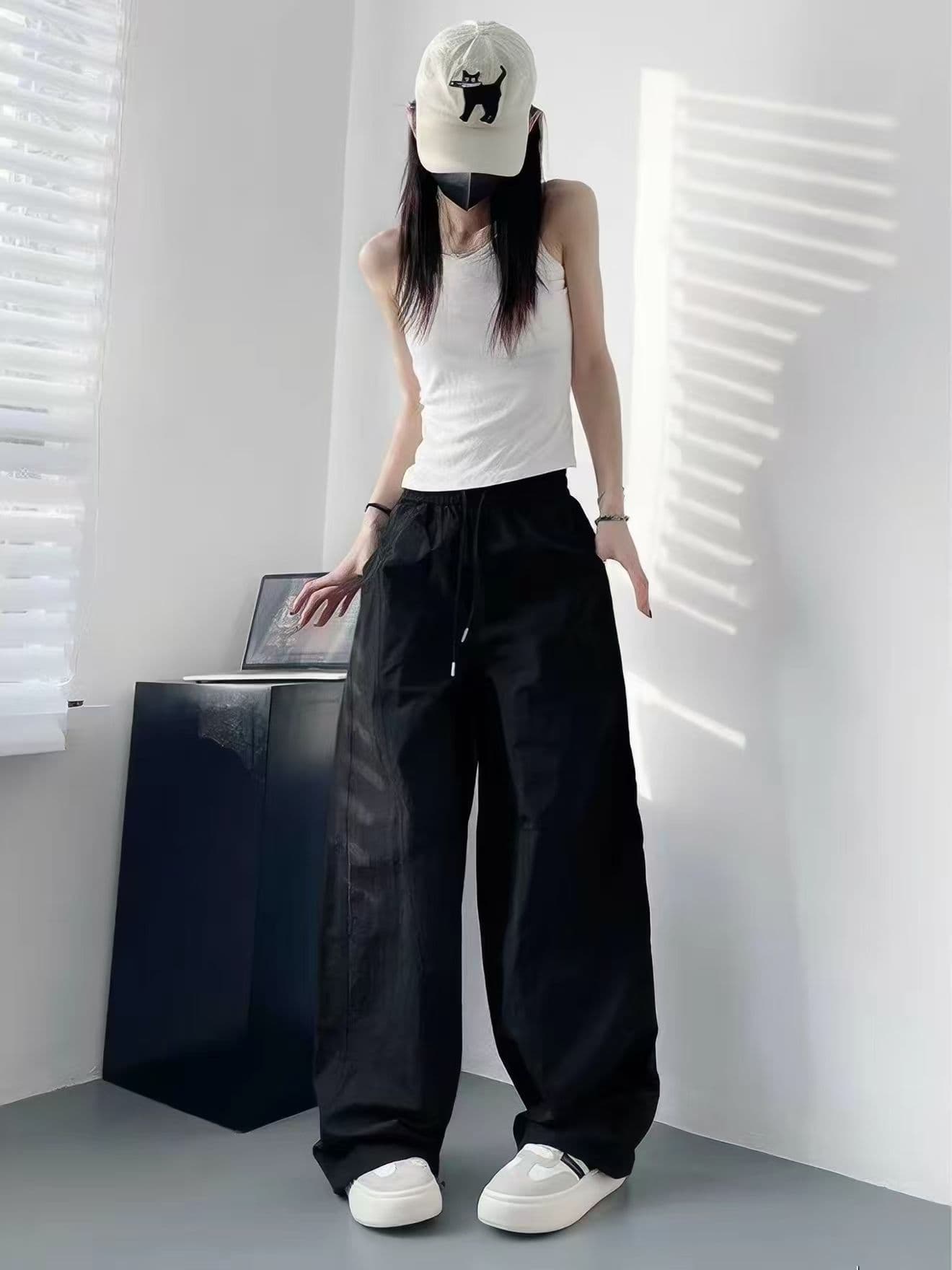 3 차원 허리 머리 화이트 불 투수 속도 건조한 바지 여성 여름 얇은 스타일 루즈핏 bf 느긋한 바람 자외선 차단 속도 건조한 운동 바지 상세 이미지 6