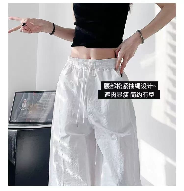 3 차원 허리 머리 화이트 불 투수 속도 건조한 바지 여성 여름 얇은 스타일 루즈핏 bf 느긋한 바람 자외선 차단 속도 건조한 운동 바지 상세 이미지 9